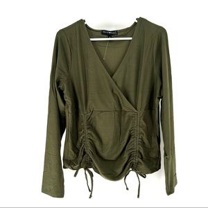 Derek Heart Women's Long Sleeve Ruched Wrap Top - Various sizes